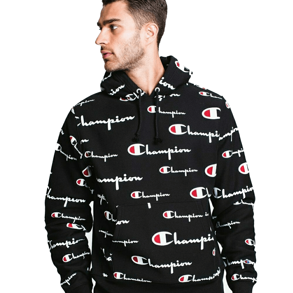 Reverse Weave All Over Print Hoodie