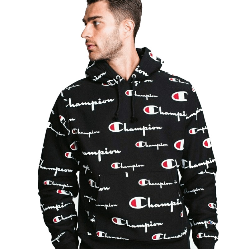 Reverse Weave All Over Print Hoodie