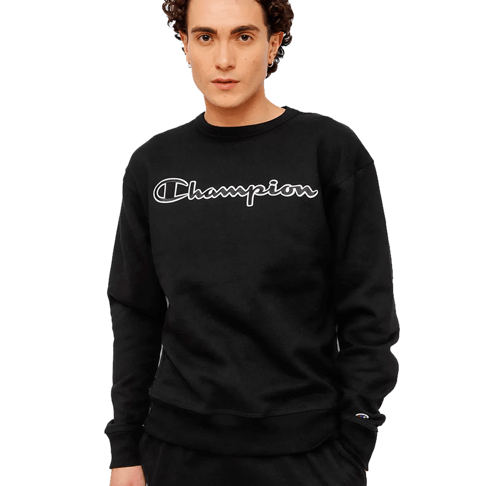 Powerblend Fleece Crew, Logo With White Chainstitch