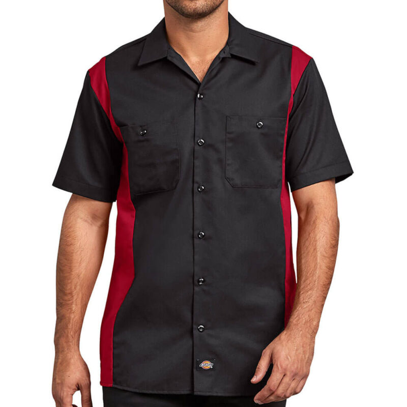Camisa de manga corta de dos tonos