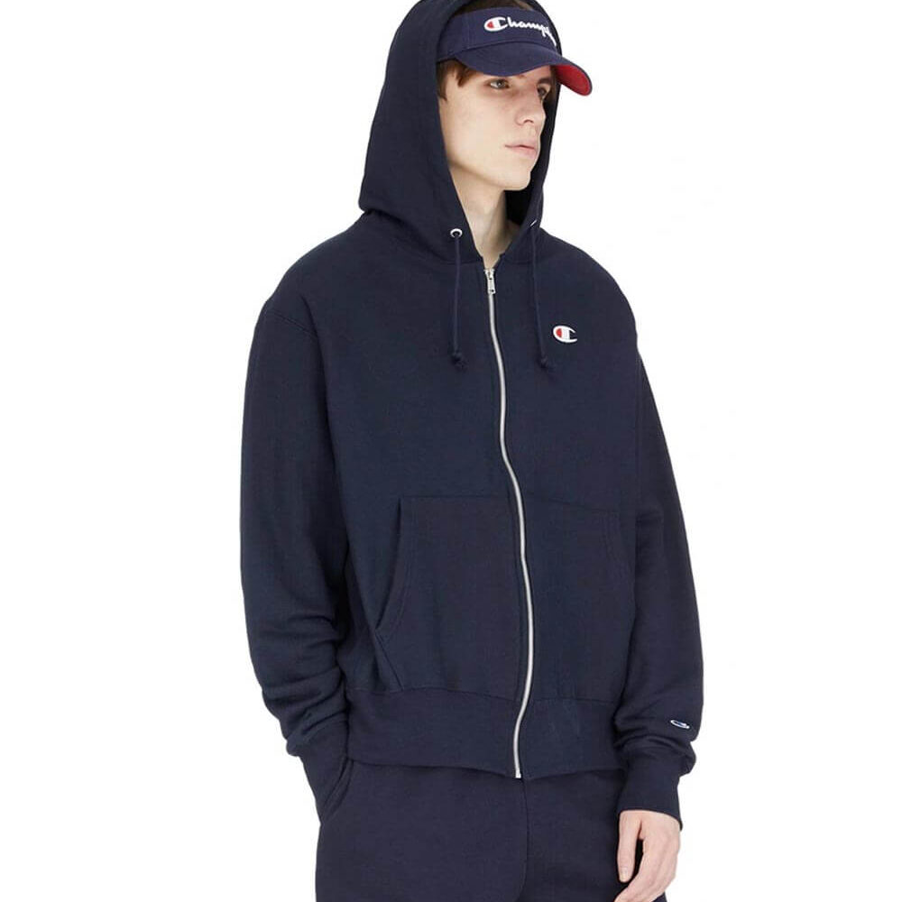 Reverse Weave Zip Up Hoodie