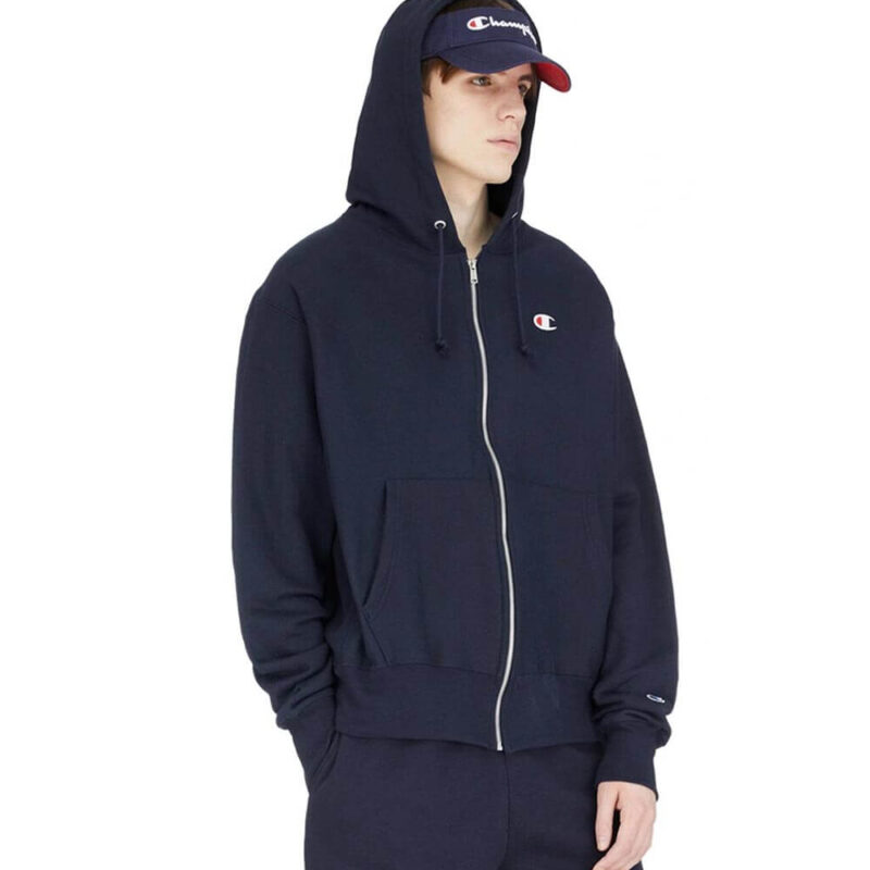 Reverse Weave Zip Up Hoodie